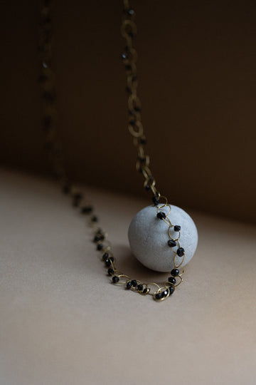Link Diamond Necklace with Black Diamonds