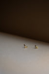 Ancient Panel Stud Earrings with Pepper Diamonds