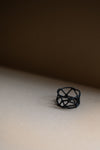 Constalaition Ring in Oxidised Silver with Black Diamonds