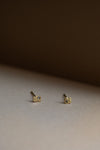 Ancient Panel Stud Earrings with Pepper Diamonds