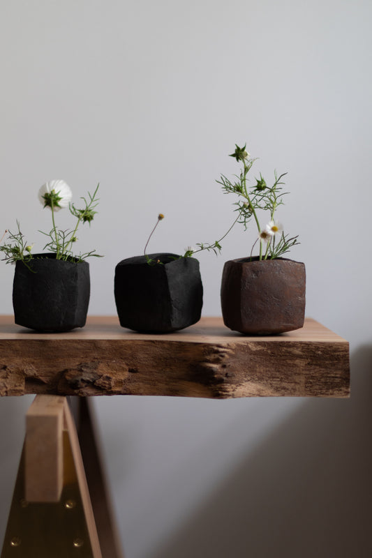 Cube Vase Set of 3 by Tamotsu Suzuki