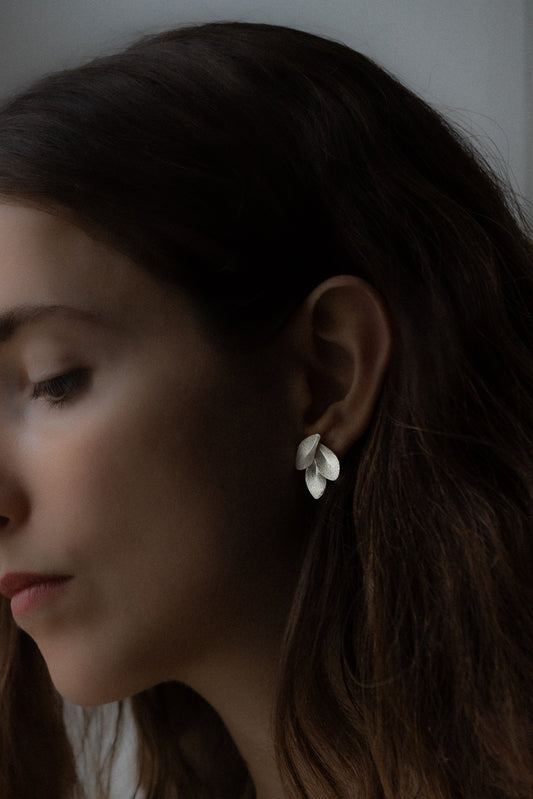 Leaf Silver Earrings by Kayo Saito