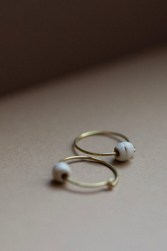 Ancient Beads Ear Hoops by Kerry Seaton