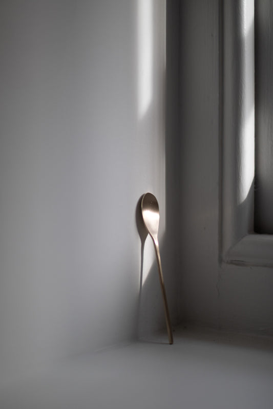 Hand-forged Bronze Dessert Spoon by Ji-Ho Lee