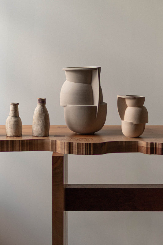 Medium Constructed Vessel, Grey, by Derek Wilson