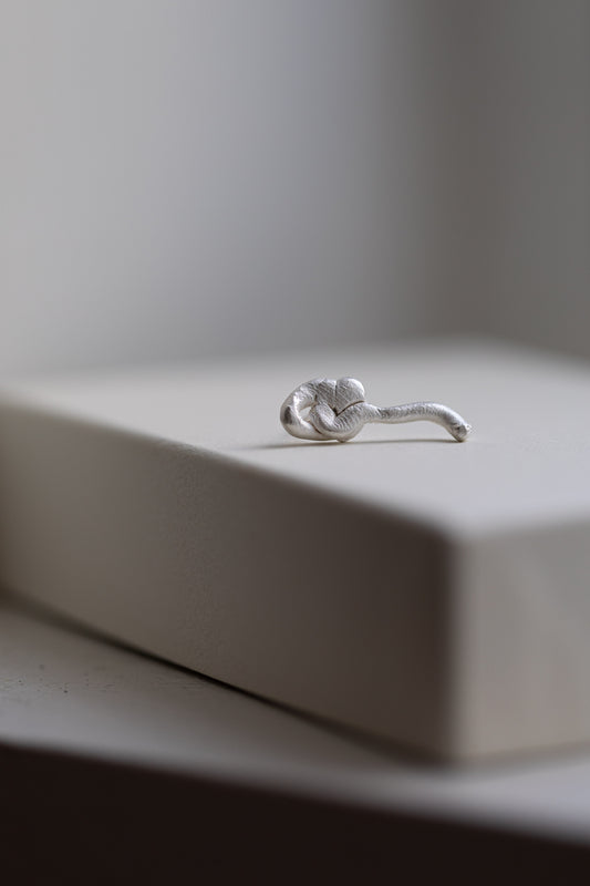 Silver Fingerprint Earring VI by Heeseung Koh