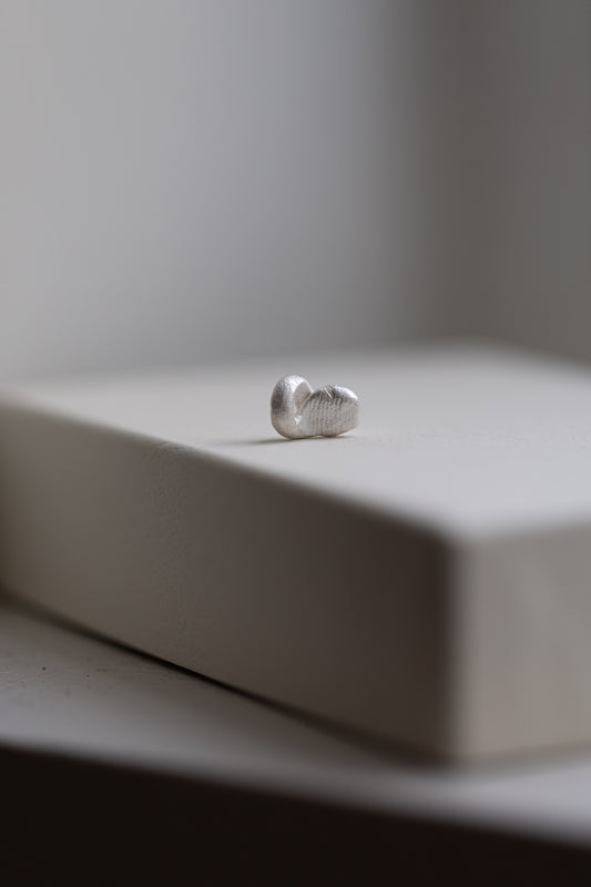 Silver Fingerprint Earring V by Heeseung Koh