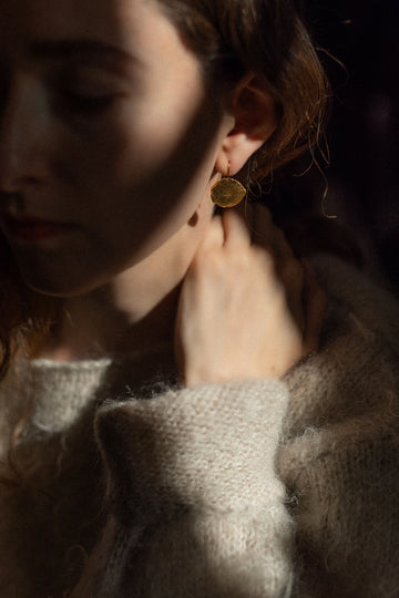 Gold Fingerprint Earring VI by Heeseung Koh