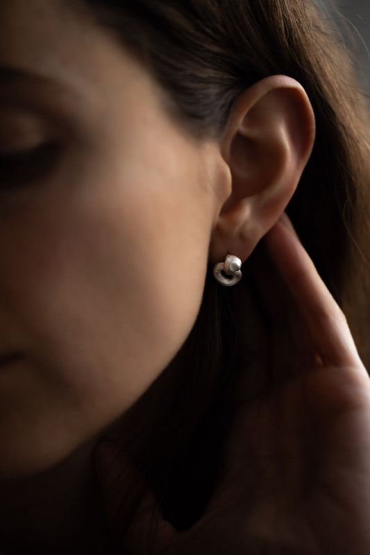 Silver Fingerprint Earring VII by Heeseung Koh