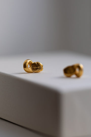 Gold Fingerprint Earring VII by Heeseung Koh