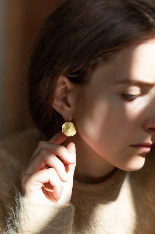 Gold Fingerprint Earring III by Heeseung Koh