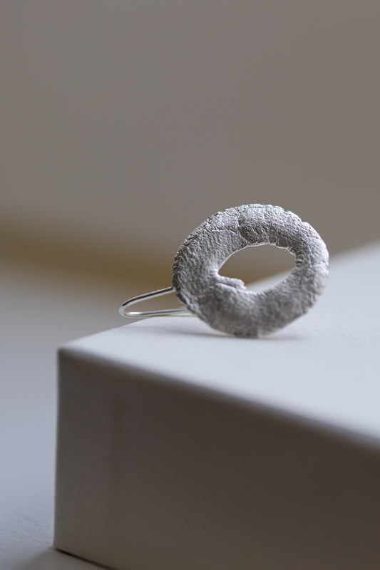 Silver Fingerprint Earring I by Heeseung Koh