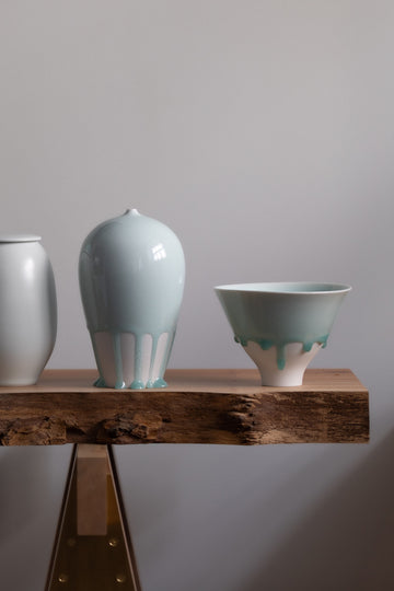 Celadon dripping Flared Bowl (M) I