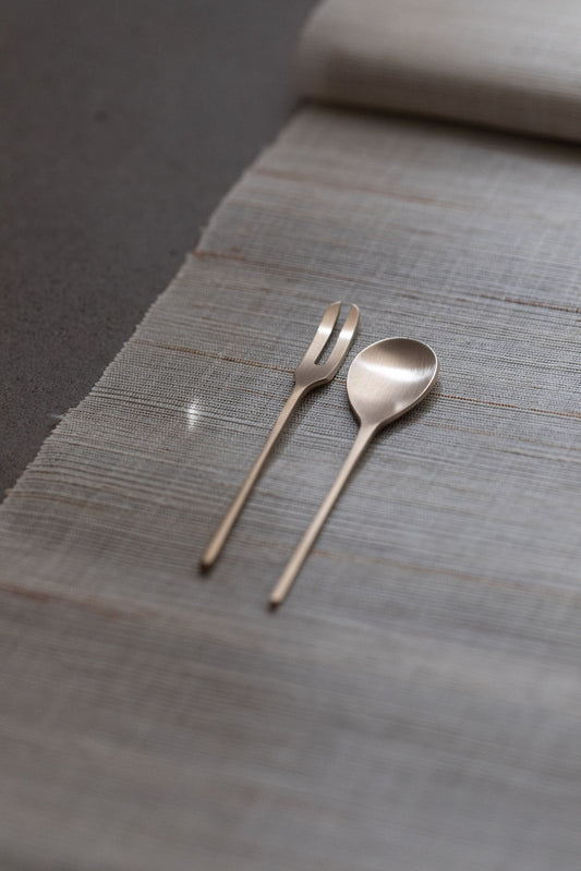 Hand-forged Bronze Dessert Set