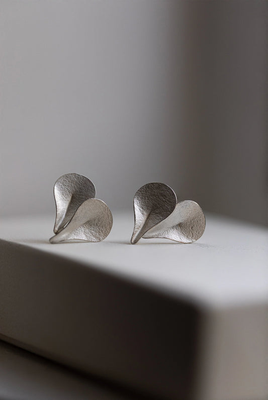 Happa Leaf Silver Earrings by Kayo Saito