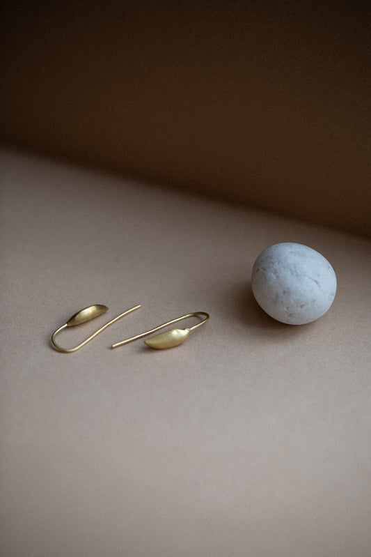 Leaf Earrings in Gold by Kerry Seaton