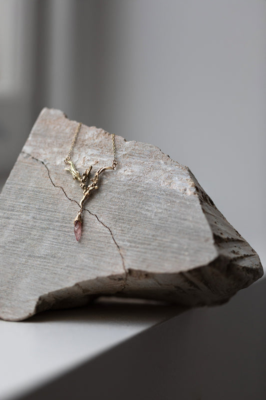 Porphyra Rhodochrosite Necklace' by Laura Ngyou