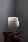 Asymetric Vase in White Translucent Alabaster
