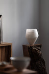 Asymetric Vase in White Translucent Alabaster