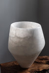 Asymetric Vase in White Translucent Alabaster