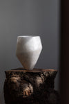 Asymetric Vase in White Translucent Alabaster