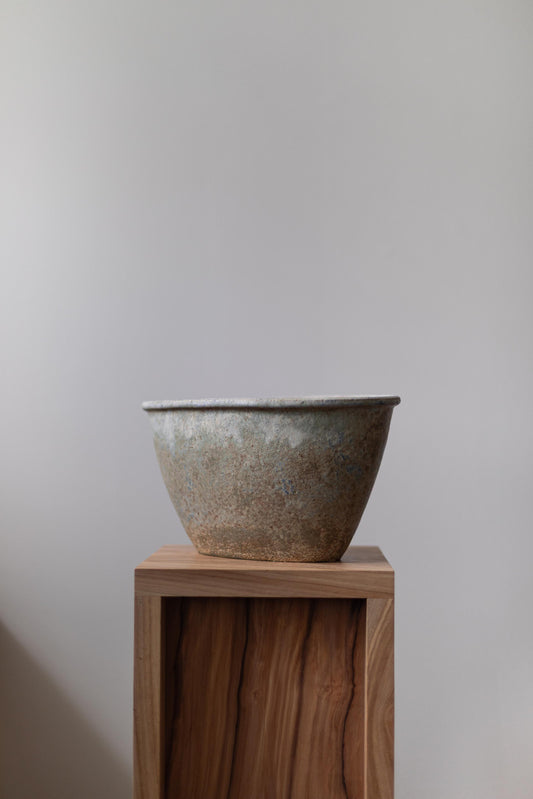 Oval Vessel, Light, with Bluish Green Glaze by Paul Philp