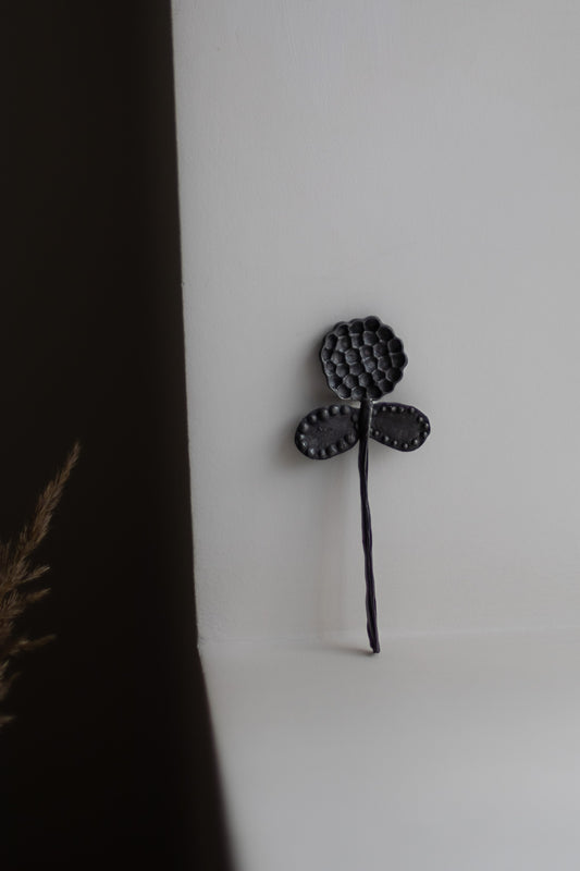 Oxidised Silver Spoon with Small Flower and Leaves by Gabi Veit