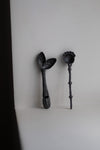 Oxidised Silver Spoon with Double Leaf by Gabi Veit