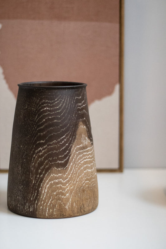 Tall Oak Vessel by Fritz Baumann