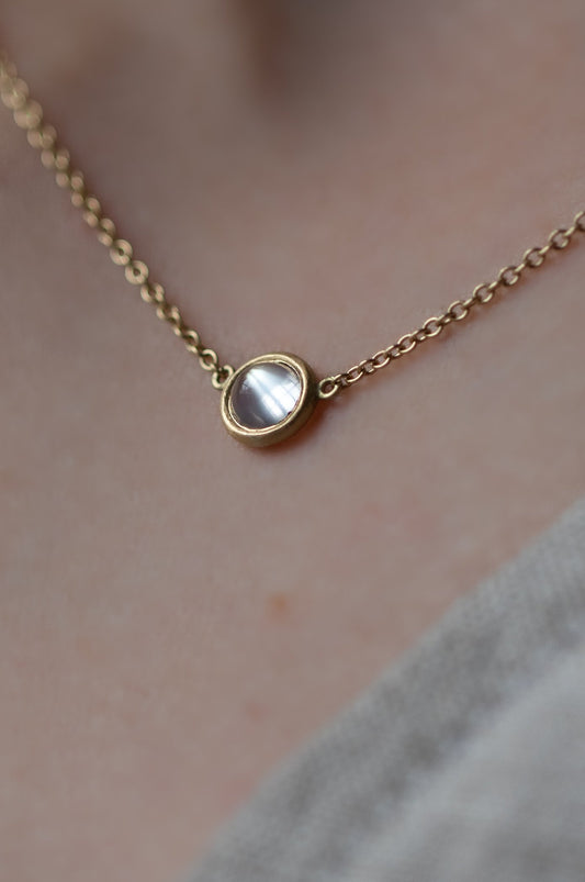 18ct Yellow Gold & Moonstone Necklace by Kerry Seaton