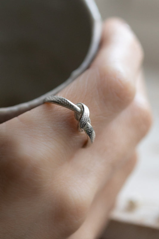 Silver Bashed Knot Ring by Kei Tominaga