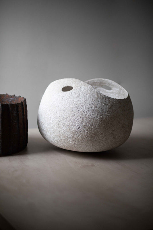 White Basket Vessel by Kati Tuominen-Niittylä
