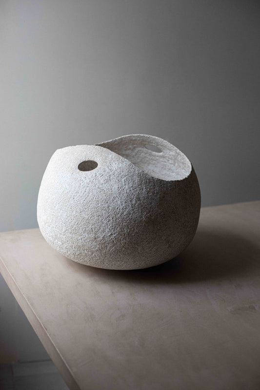 White Basket Vessel by Kati Tuominen-Niittylä