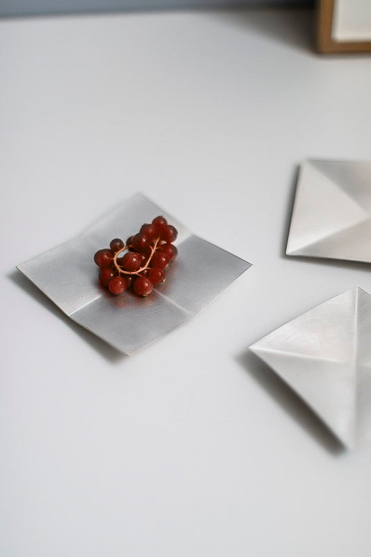 A Folded Silver Tray by Kei Tominaga