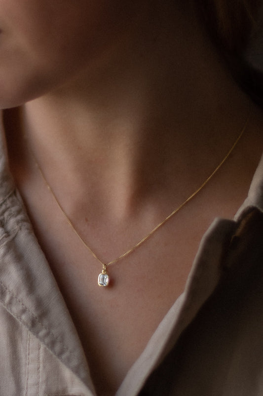 18ct Yellow Gold and Cushion Cut Diamond Pendant by Kerry Seaton