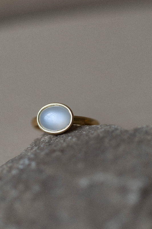 18ct Yellow Gold & Moonstone Ring by Kerry Seaton