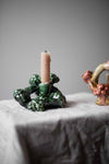 Candlestick with Green Flowers by Kina Björklund