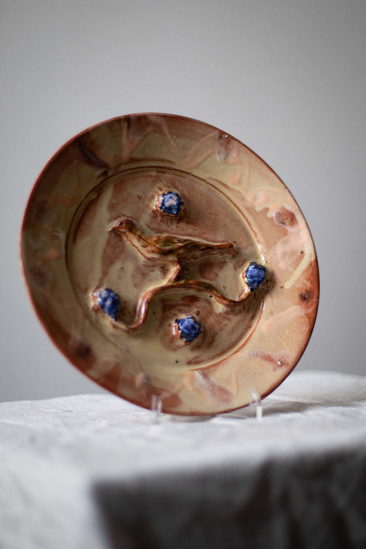 Bird with Blueberries Plate by Kina Björklund