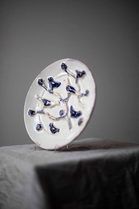 Blue Birds Plate by Kina Björklund