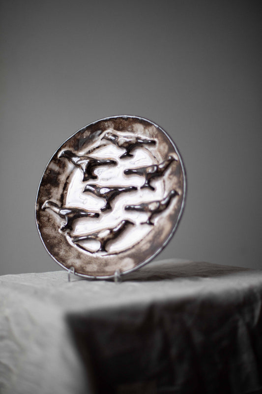 Brown Birds Plate by Kina Björklund