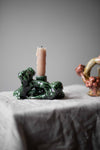 Candlestick with Green Flowers by Kina Björklund