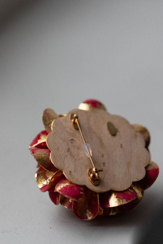 Pink 'Colour of Seasons' Brooch by Makiko Oda