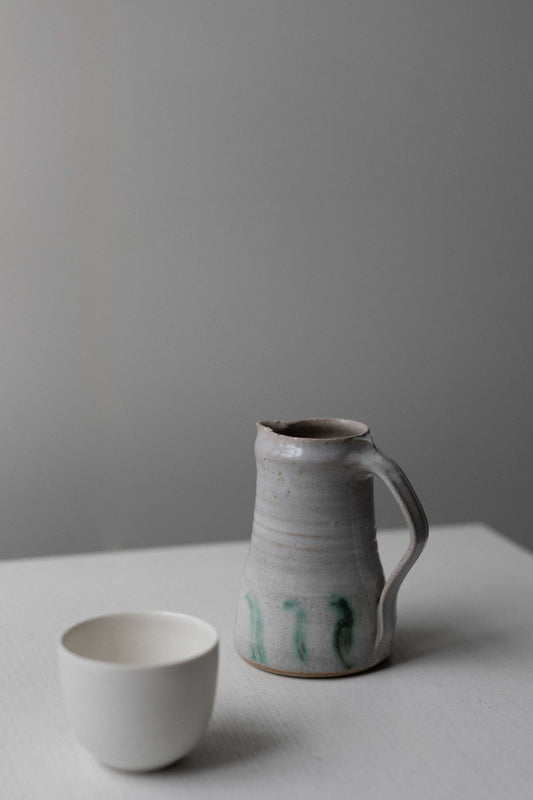 Kohiki Slip & Chun glazed Jug with Copper Decoration by Nicola Tassie