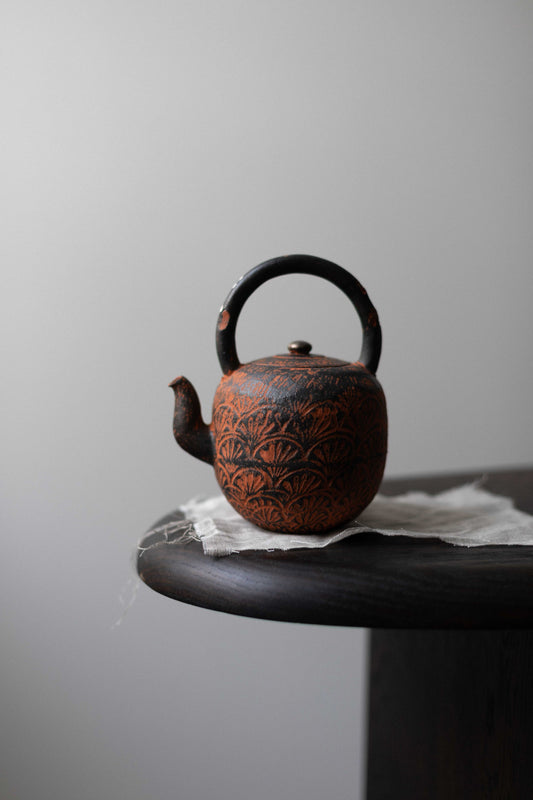 Terra-sigillata with Silver Decorations Teapot 8, by Nosan Claystudio