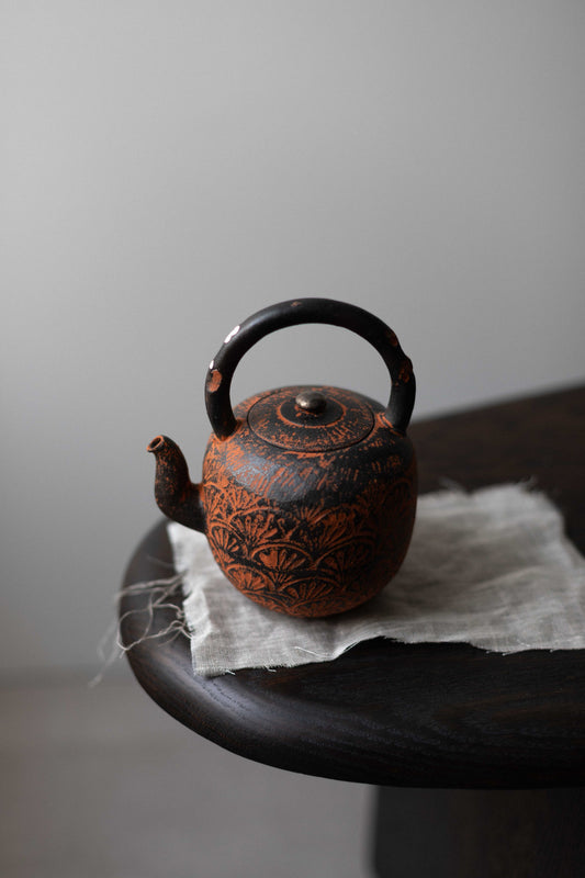 Terra-sigillata with Silver Decorations Teapot 8, by Nosan Claystudio