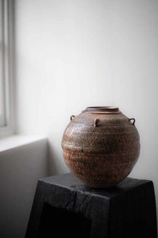 Flower Patterned Jar, by Nosan Claystudio