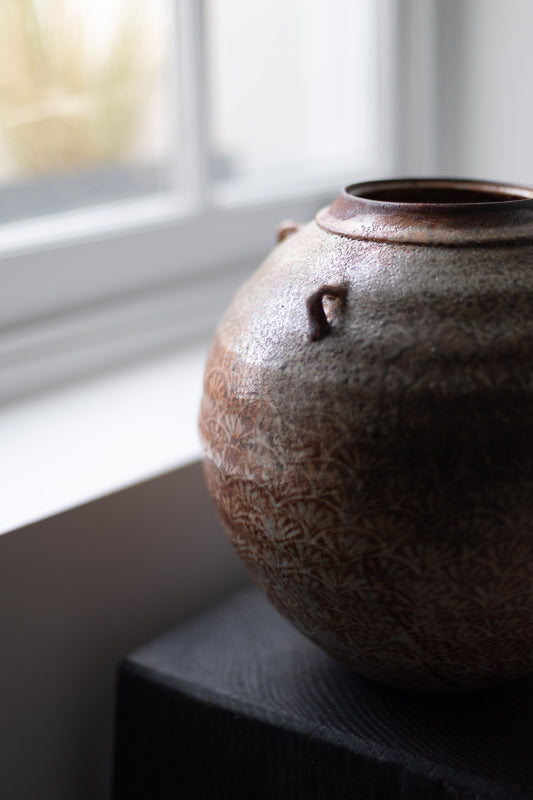 Flower Patterned Jar, by Nosan Claystudio