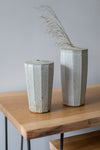 Large Faceted Stem Vase by Tim Lake