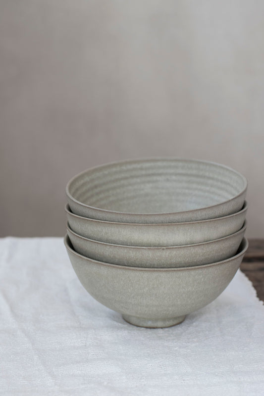Footed Bowl in Pearl Grey by Borja Moronta