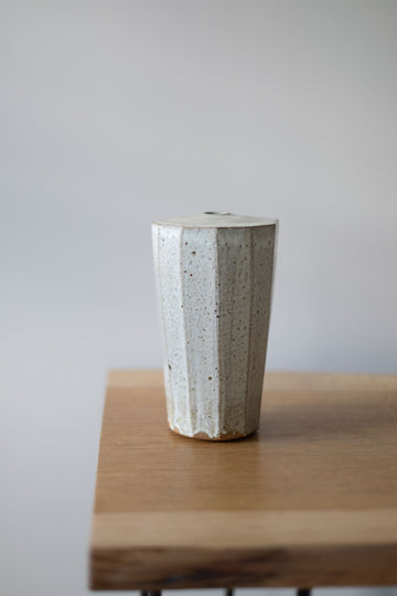 Large Faceted Stem Vase by Tim Lake